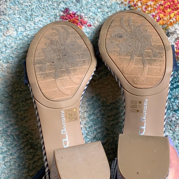 CL by Laundry denim/white stripe sandals - Picture 4 of 5